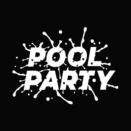 Pool party lettering logo. Vector illustration.のイラスト素材