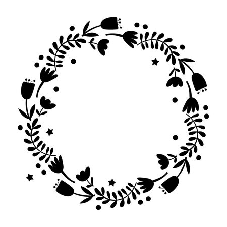 Floral Wreath design element. Vector illustration.のイラスト素材