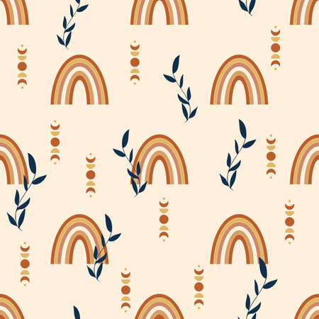 Rainbow seamless pattern design. Vector illustration.のイラスト素材