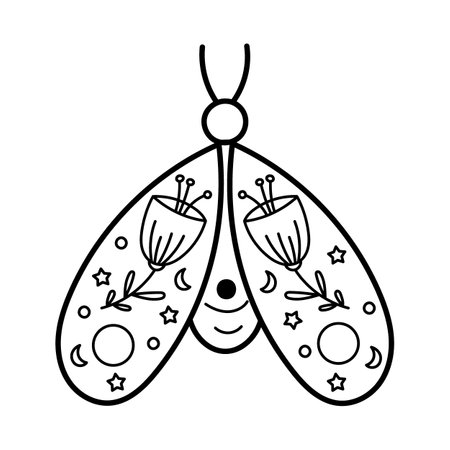 Boho Butterfly Design Element. Vector illustration.のイラスト素材