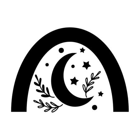 Celestial Rainbow Design Element. Vector illustration.のイラスト素材