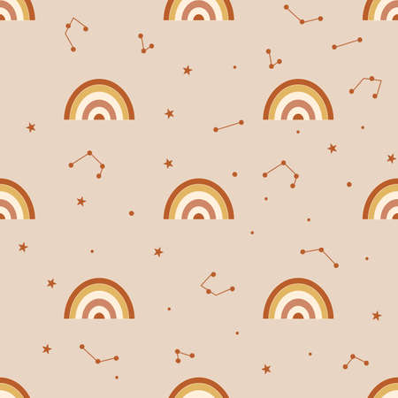 Rainbow seamless pattern design. Vector illustration.のイラスト素材