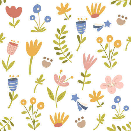 Floral seamless pattern design. Vector illustration.のイラスト素材