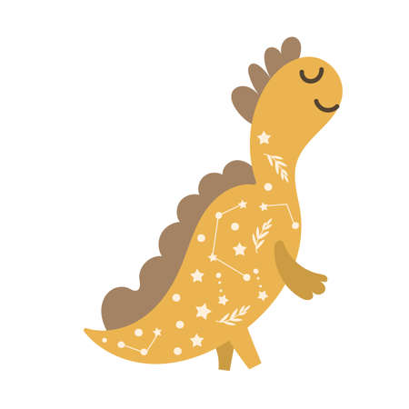 Cute baby dinosaur design. Vector illustration on isolated background.のイラスト素材