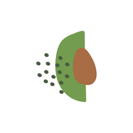 Abstract composition with avocado shape. Vector illustration.のイラスト素材