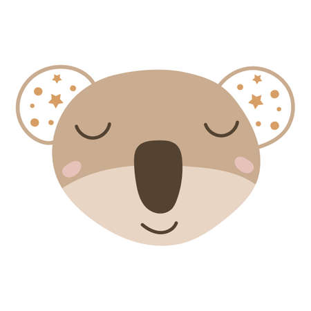 Baby koala face. Vector illustration.のイラスト素材