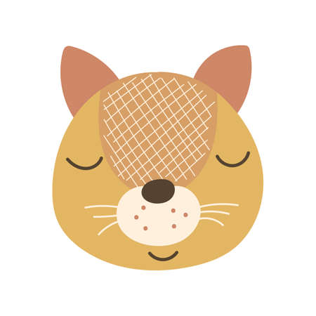 Baby cat face. Vector illustration.のイラスト素材