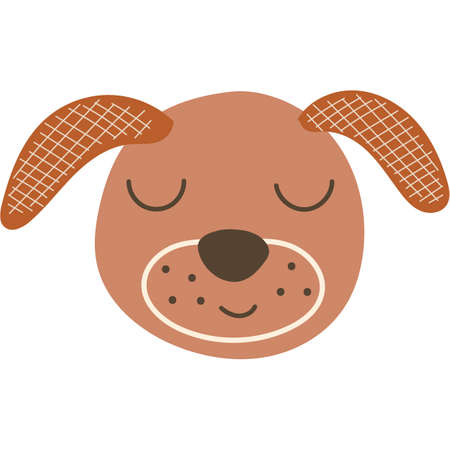 Cute baby dog face. Vector illustration.のイラスト素材