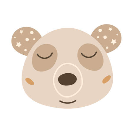Baby panda face. Vector illustration.のイラスト素材