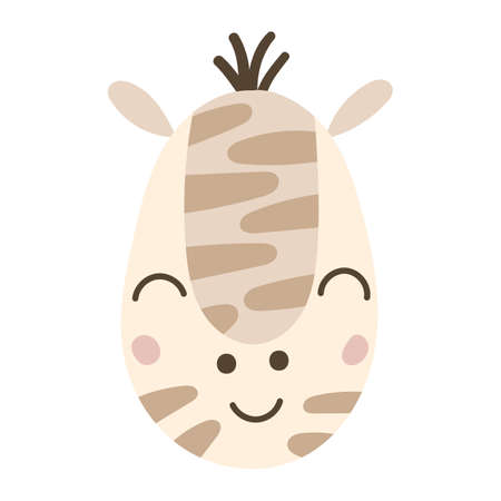 Cute baby zebra face. Vector illustration.のイラスト素材