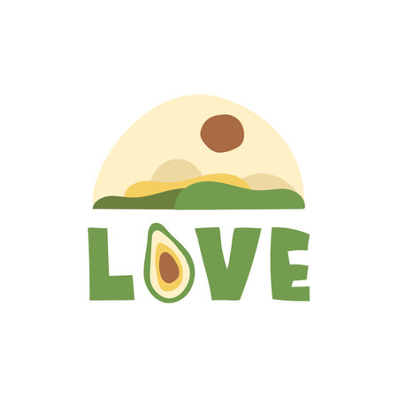 Abstract lettering design - Love. Vector illustration.のイラスト素材