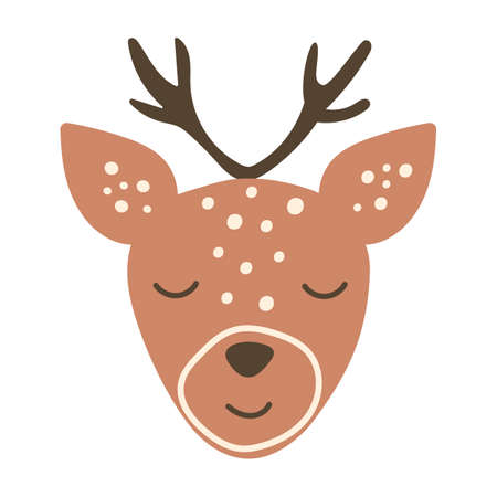 Cute baby deer face. Vector illustration.のイラスト素材