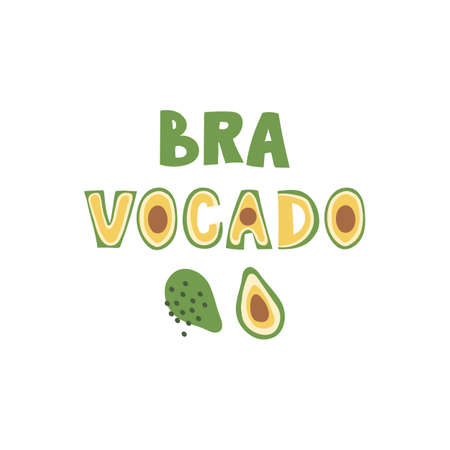Lettering design - Bravocado. Vector illustration.のイラスト素材