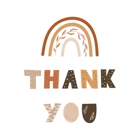 Thank you - lettering template design. Vector illustration.のイラスト素材