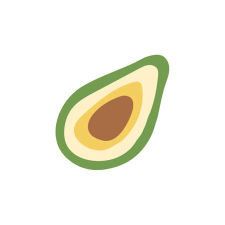 Abstract composition with avocado shape. Vector illustration.