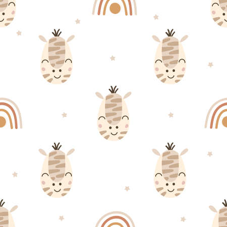 Seamless pattern with zebras. Vector illustration.のイラスト素材
