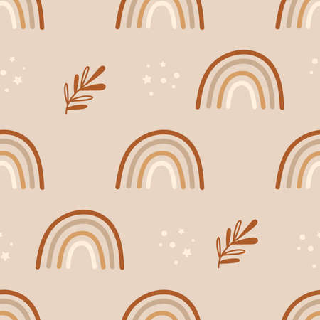 Seamless pattern with rainbows. Vector illustration.のイラスト素材