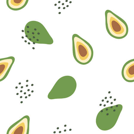 Seamless pattern with avocados. Vector illustration.のイラスト素材