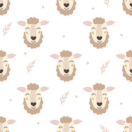 Seamless pattern with sheep. Vector illustration.のイラスト素材