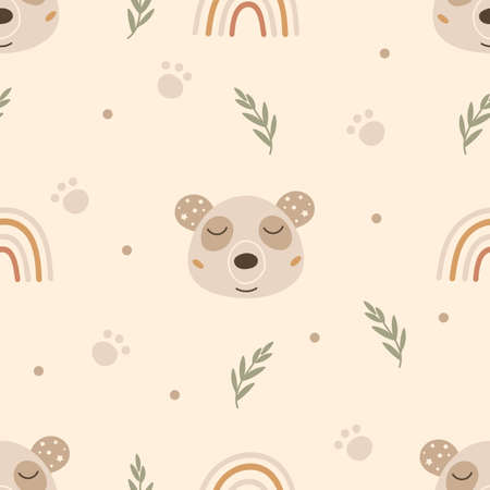 Seamless pattern with pandas. Vector illustration.のイラスト素材