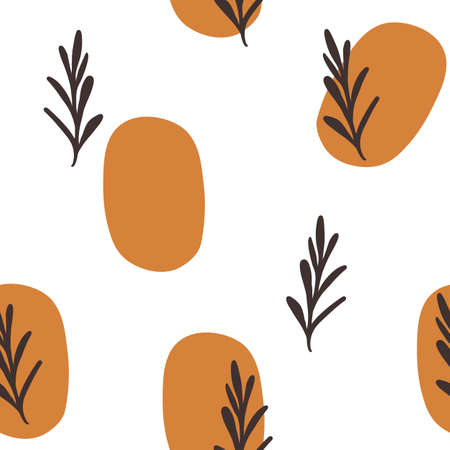 Seamless pattern design with floral elements. Vector illustration.のイラスト素材