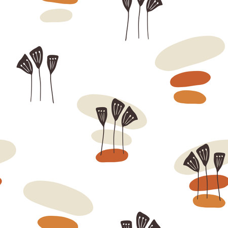 Seamless pattern design with floral elements. Vector illustration.のイラスト素材