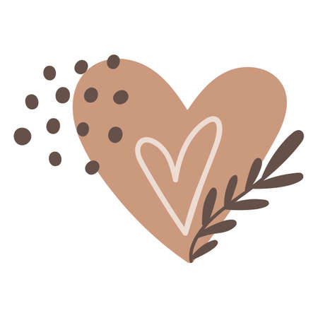 Boho style abstract composition with heart. Vector illustration.のイラスト素材