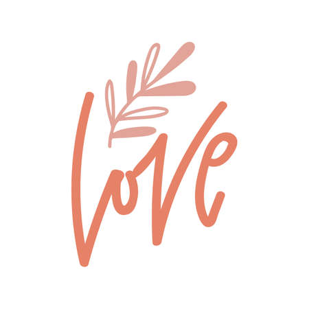 Boho style lettering design - Love. Vector illustration.のイラスト素材