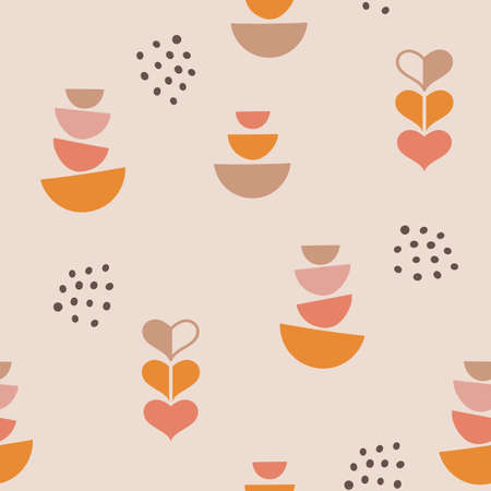 Seamless pattern design with abstract shapes. Vector illustration.のイラスト素材