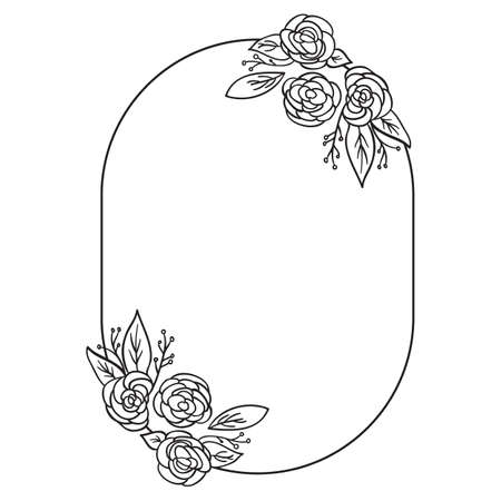 Floral Frame Design. Vector illustration.のイラスト素材