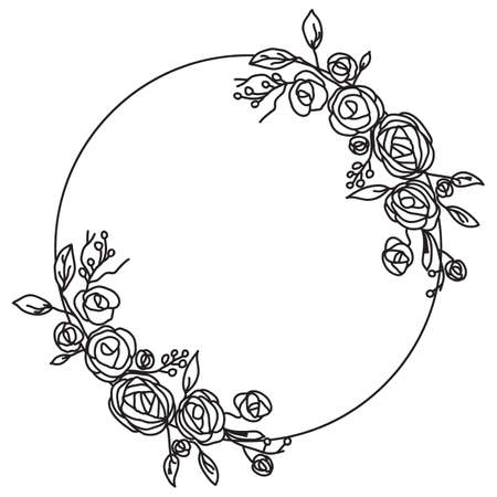 Floral Frame Design. Vector illustration.のイラスト素材