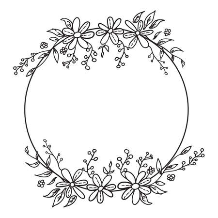 Floral Frame Design. Vector illustration.のイラスト素材