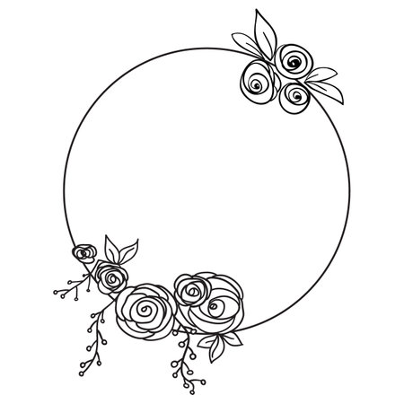 Floral Frame Design. Vector illustration.のイラスト素材