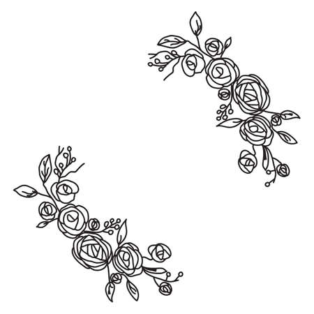 Floral Frame Design. Vector illustration.のイラスト素材