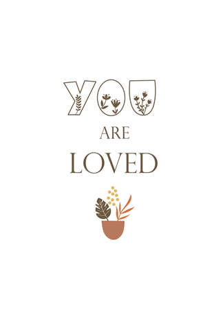 You are Loved - greeting card template design. Vector illustration.のイラスト素材
