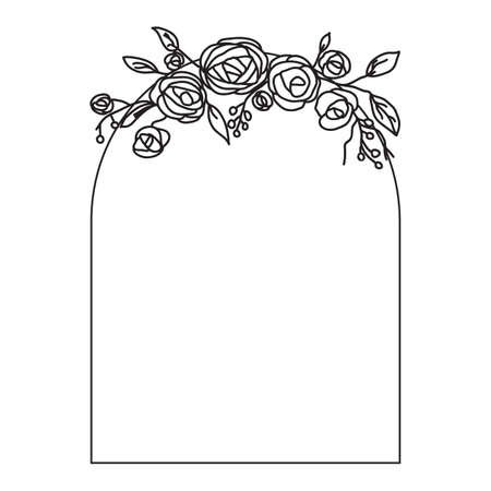 Floral Frame Design. Vector illustration.のイラスト素材