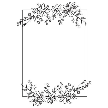Floral Frame Design. Vector illustration.のイラスト素材