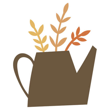 Abstract floral elements in a vase. Vector illustration.のイラスト素材