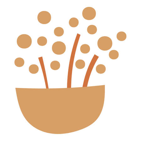 Abstract floral elements in a vase. Vector illustration.のイラスト素材