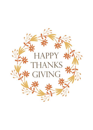 happy Thanksgiving - greeting card template design. Vector illustration.のイラスト素材