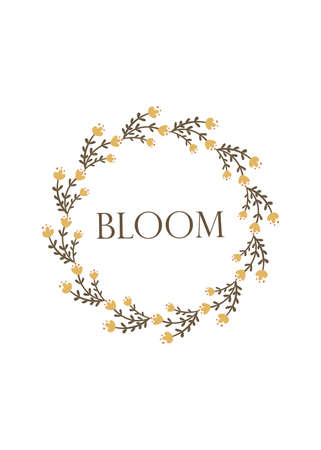 Bloom - greeting card template design. Vector illustration.のイラスト素材