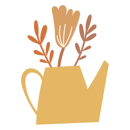 Abstract floral elements in a vase. Vector illustration.のイラスト素材