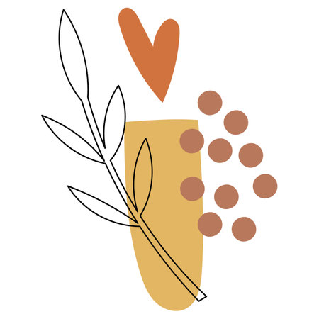 Abstract floral elements in a vase. Vector illustration.のイラスト素材