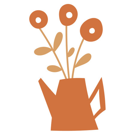 Abstract floral elements in a vase. Vector illustration.のイラスト素材