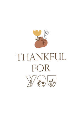 Thankful for you - greeting card template design. Vector illustration.のイラスト素材