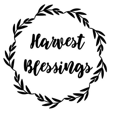 Harvest Blessing - Thanksgiving template design. Vector illustration.のイラスト素材