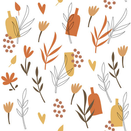 Floral seamless pattern design. Vector illustration.のイラスト素材