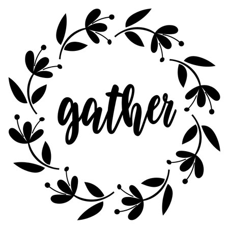 Gather - Thanksgiving template design. Vector illustration.のイラスト素材