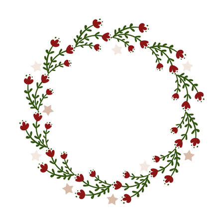 Christmas wreath design. Vector illustration.のイラスト素材