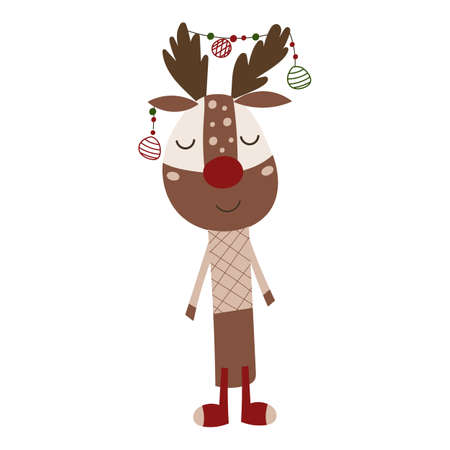 Raindeer clipart set. Vector illustration.のイラスト素材